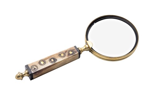 Mosiężne szkło powiększające z rączką kościaną NI810