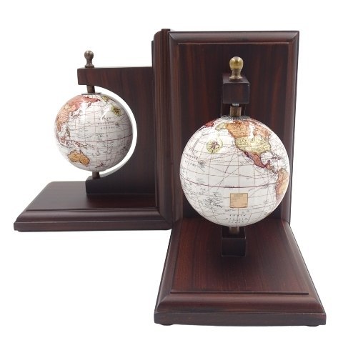 Podpórki do Książek Globusy - Bookend - Elegancka Dekoracja Retro - NC2677C