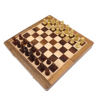 Szachy Drewniane Magnetyczne 30x30cm Składane - G614