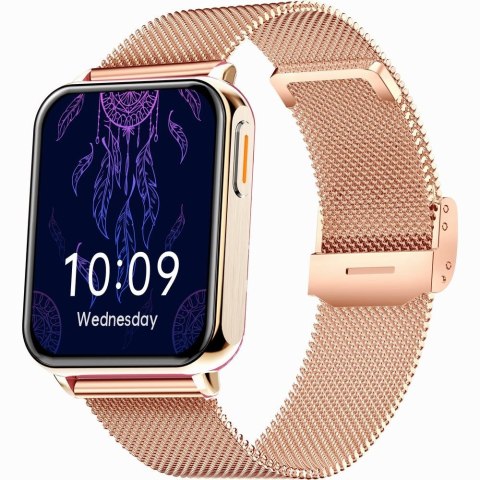 Smartwatch Gravity Różowe Złoto Bordowy 2 Paski GT17-6
