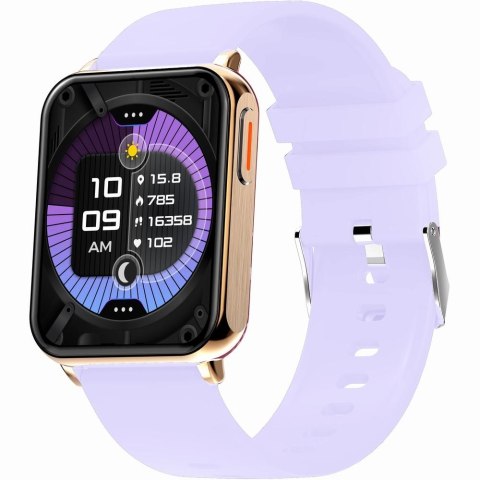 Smartwatch Gravity Różowe Złoto Fioletowy 2 Paski GT17-3