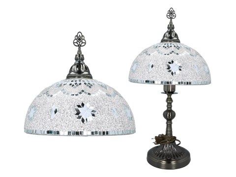 Lampa stołowa - abażu, biały