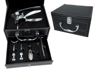 Kpl. akcesoriów do wina w kuferku (8 elementów)