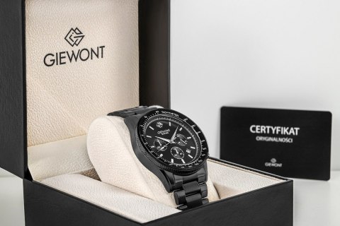 Zegarek Męski Giewont Chronograph Sapphire Czarny GW3520-B1