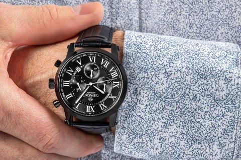 Zegarek Męski Giewont Chronograph Sapphire Czarny GW6260-A3