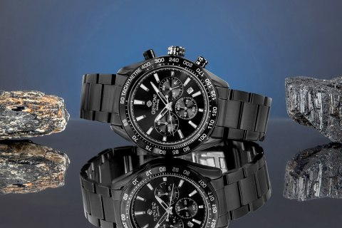 Zegarek Męski Giewont Chronograph Sapphire Czarny GW9580-B2