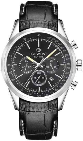 Zegarek Męski Giewont Chronograph Sapphire Srebrno Czarny GW7650-A2