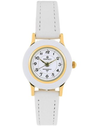 ZEGAREK DZIECIĘCY PERFECT LP165-03 KOMUNIJNY - biały/złoty + BOX