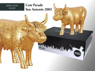 CowParade Mira Moo Gold, San Antonio 2002, autor: Margaret Pedrotti