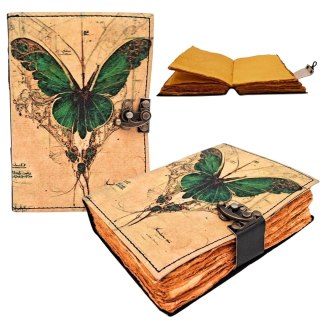 Notes Skórzany Retro Motyl - Skóra Kozia 200 stron - AH20