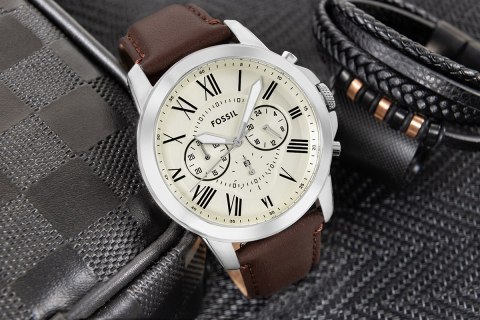 Zegarek Męski FOSSIL Grant Leather FS4735 + BOX