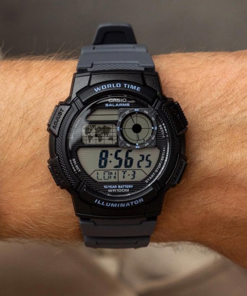ZEGAREK MĘSKI CASIO AE-1000W-8AVEF (zd073j) - WORLD TIME + BOX